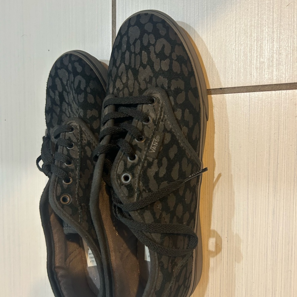 Vans Black and Gray Animal Print Sneakers